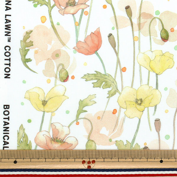 [数量从5开始] 织物 “自由织物” 塔纳草坪 花园罂粟363J7403-25AU" Liberty Japan