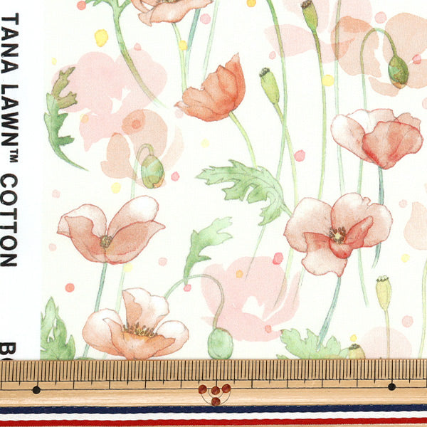 [数量从5开始] 织物 “自由织物” 塔纳草坪 花园罂粟363J7403-25CU" Liberty Japan