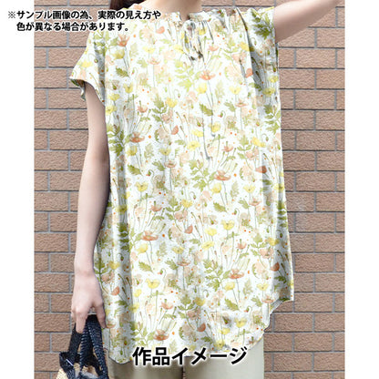 [数量从5开始] 织物 “自由织物” 塔纳草坪 花园罂粟363J7403-25CU" Liberty Japan