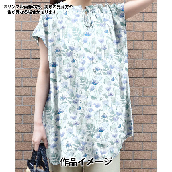 [数量从5开始] 织物 “自由织物” 塔纳草坪 花园罂粟363J7403-25DU" Liberty Japan