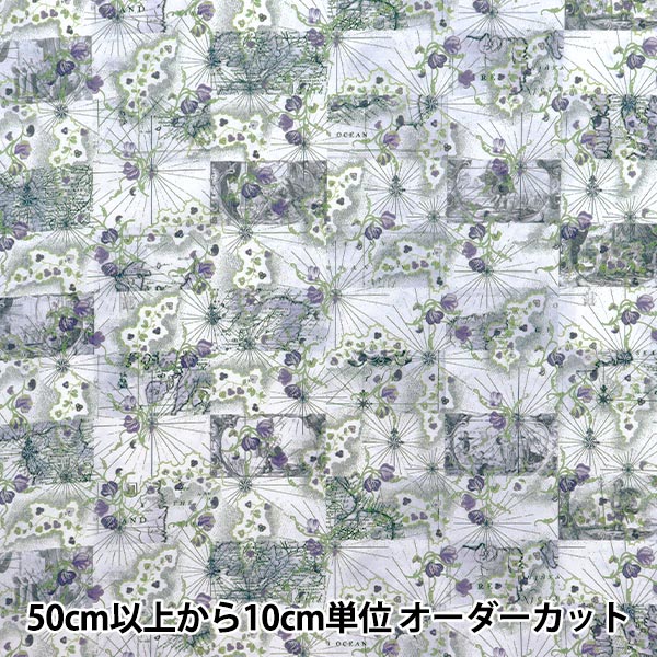 [数量从5开始] 织物 “自由织物” 塔纳草坪 蜜月地图363J7413-25AU" Liberty Japan