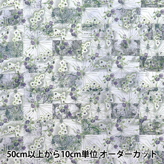 [数量从5开始] 织物 “自由织物” 塔纳草坪 蜜月地图363J7413-25AU" Liberty Japan
