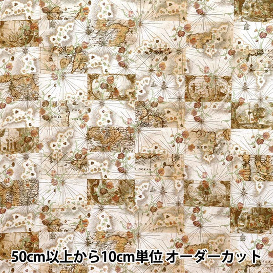 [数量从5开始] 织物 “自由织物” 塔纳草坪 蜜月地图363J7413-25BU" Liberty Japan
