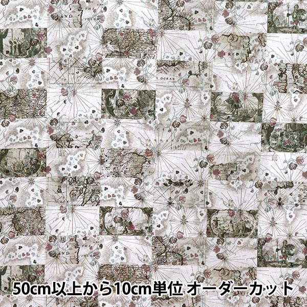 [数量从5开始] 织物 “自由织物” 塔纳草坪 蜜月地图363J7413-25CU" Liberty Japan