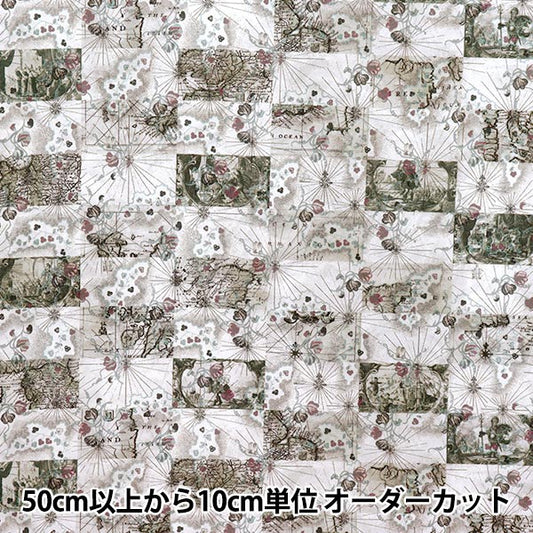 [数量从5开始] 织物 “自由织物” 塔纳草坪 蜜月地图363J7413-25CU" Liberty Japan