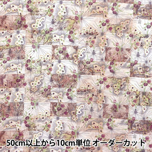 [数量从5开始] 织物 “自由织物” 塔纳草坪 蜜月地图363J7413-25DU" Liberty Japan