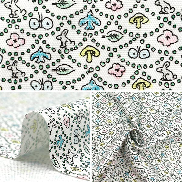 [Quantity starting from 5] Fabric "Liberty Fabrics" Oxford Forest Wave 125% Enlarge Multi DC33507LJ25L" 【Yuzawayaoriginal】
