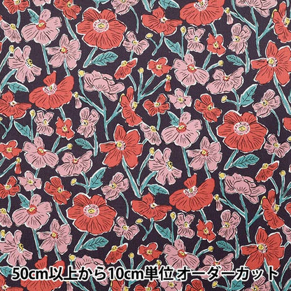 [数量从5开始] 织物 “自由织物 灯芯绒 Louise Poppies 1225215-J25A" Liberty Japan