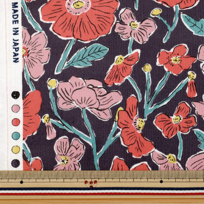 [数量从5开始] 织物 “自由织物 灯芯绒 Louise Poppies 1225215-J25A" Liberty Japan