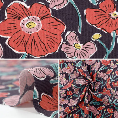 [数量从5开始] 织物 “自由织物 灯芯绒 Louise Poppies 1225215-J25A" Liberty Japan