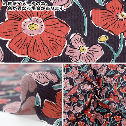 [数量从5开始] 织物 “自由织物 灯芯绒 路易丝·波比斯（Louise Poppies）1225215-p25a" Liberty Japan