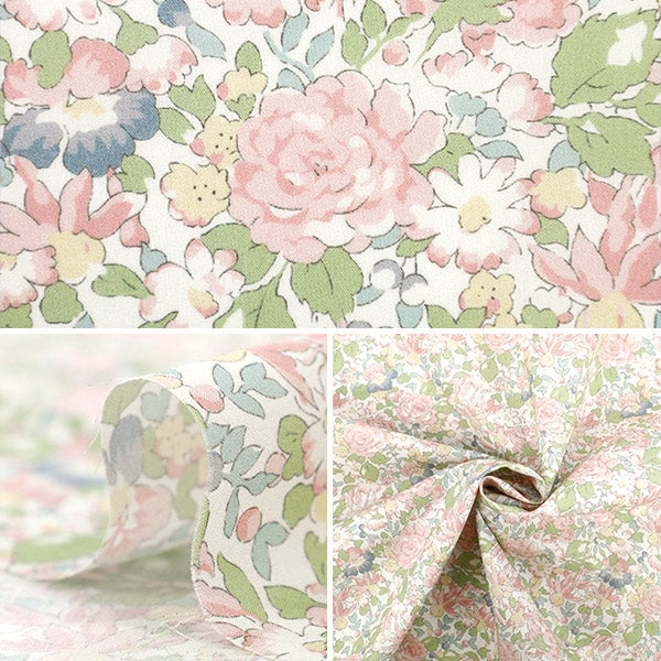 [数量从5开始] 织物 “自由织物有机”塔纳草坪 Powis Rose 157J931-25AU" Liberty Japan