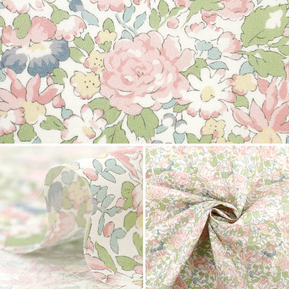 [数量从5开始] 织物 “自由织物有机”塔纳草坪 Powis Rose 157J931-25AU" Liberty Japan