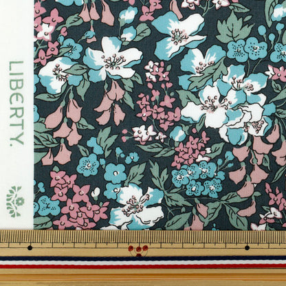 [数量从5开始] 织物 “自由织物有机”塔纳草坪 紫藤157J933-25DU" Liberty Japan