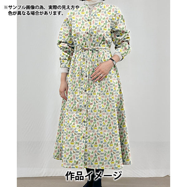 [数量5起] 织物 “Liberty Fabrics 棉质法兰绒 笑脸猫 DC25713-J25D" Liberty Japan