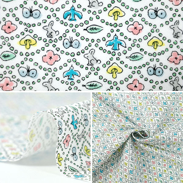 [数量5起] 织物 『Liberty Fabrics 棉质法兰绒 森林波浪 DC33507L-W" Liberty Japan
