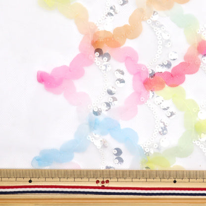 [Quantity starting from 5] Fabric "Sequin Tulle Mermaid Colorful SPTULH-MERCOL"