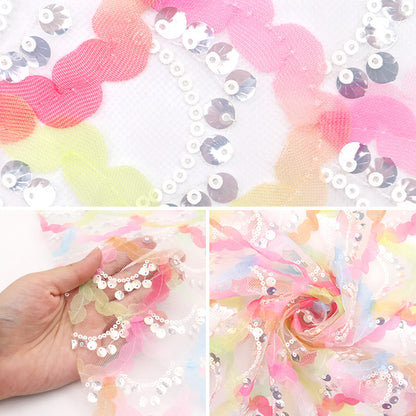 [Quantity starting from 5] Fabric "Sequin Tulle Mermaid Colorful SPTULH-MERCOL"