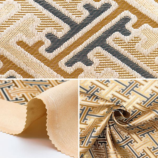 [From quantity 5] Fabric 『Gold Brocade Kotobuki Sensho Park Brown Color 13-3001-1]