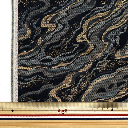 [From quantity 5] Fabric 『Gold Brocade Kotobuki 4 Black 11-564-1]
