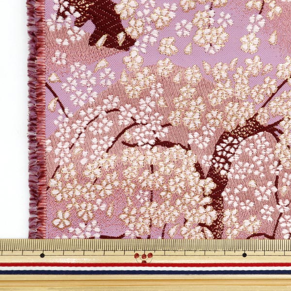 [From quantity 5] Fabric 『Gold Brocade 4 chicks Rust light red plum 96-9720-1]