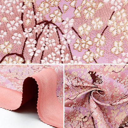 [From quantity 5] Fabric 『Gold Brocade 4 chicks Rust light red plum 96-9720-1]