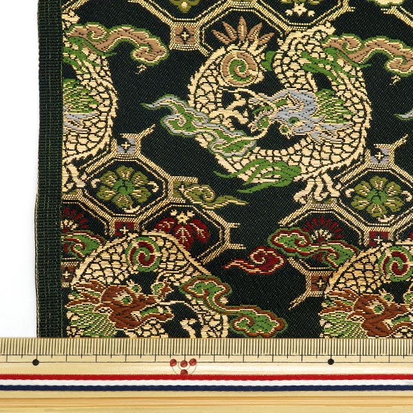 [From quantity 5] Fabric 『Gold Brocade Rakuri Black 2-8433]