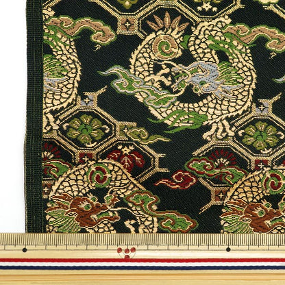 [From quantity 5] Fabric 『Gold Brocade Rakuri Black 2-8433]