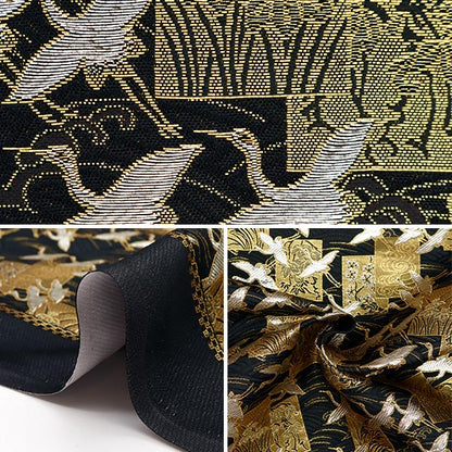 [From quantity 5] Fabric 『Gold Brocade Raku Rei Genju Gold Gold Black 2-11096]