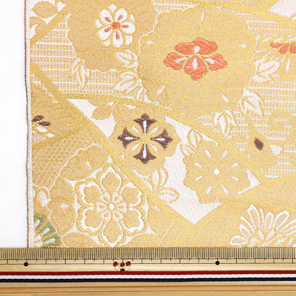 [From quantity 5] Fabric 『Gold Brocade Rakuri Lay Torso No. 2 White 1-10969]