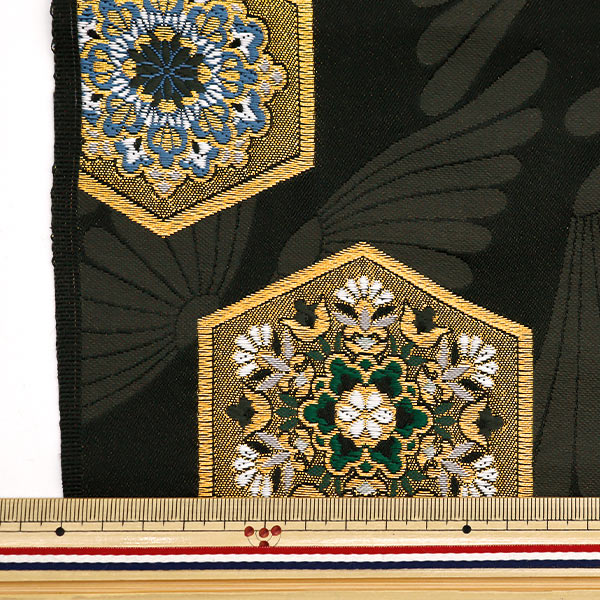 [From quantity 5] Fabric 『Gold Brocade Rakurai Bulk 2 Black 2-11115]