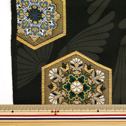 [From quantity 5] Fabric 『Gold Brocade Rakurai Bulk 2 Black 2-11115]