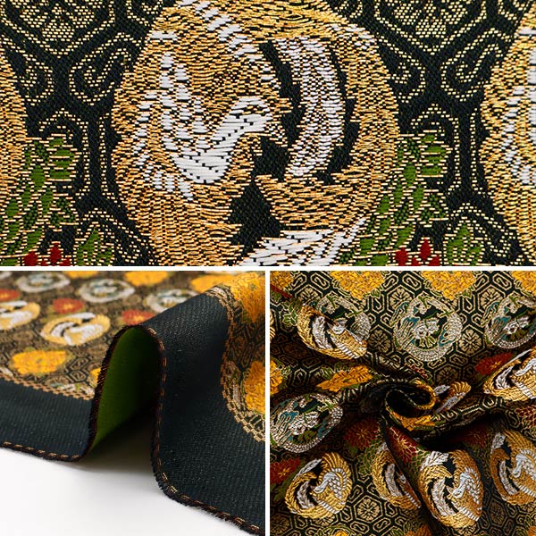 [From quantity 5] Fabric 『Gold Brocade Rakurai Torso No. 4 Black 2-10226-1]