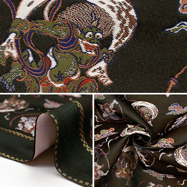[From quantity 5] Fabric 『Gold Brocade Raku Rei 4-black 2-9588]