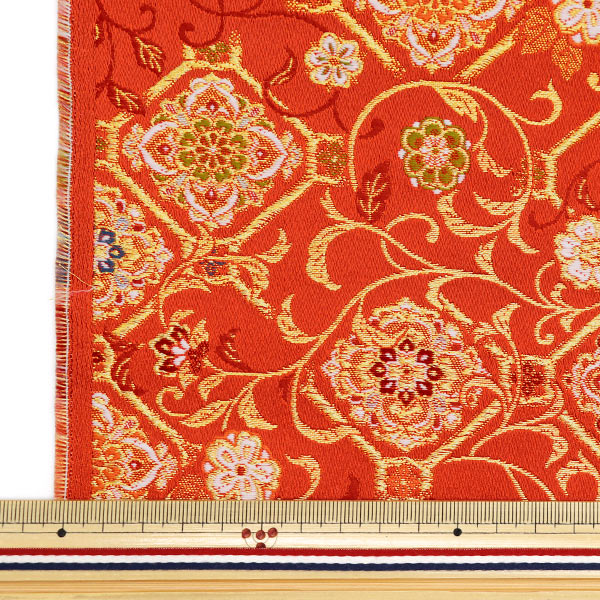 [From quantity 5] Fabric 『Gold Brocade Rakurai 4-cho 2 Red 18-10925]