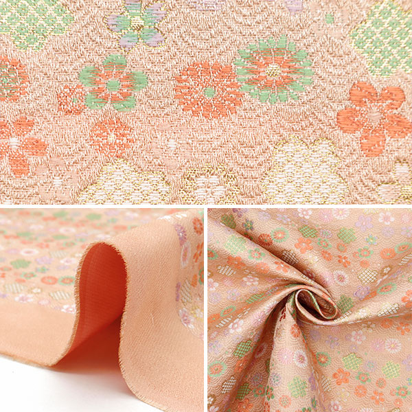 [From quantity 5] Fabric 『Gold Brocade Asuka torso light red 279-10561]