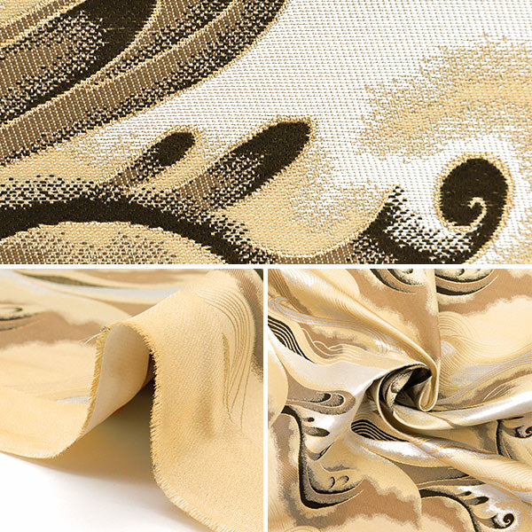 [From quantity 5] Fabric 『Gold Brocade Asuka 4-chick light brown color 74-10673]