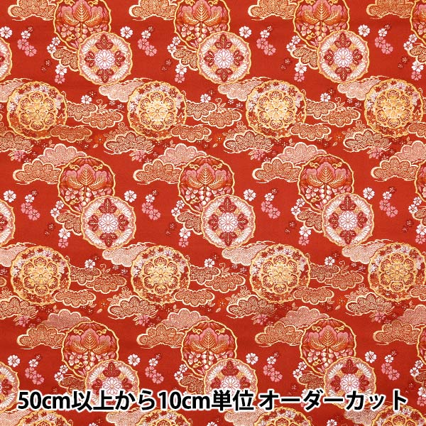 [From quantity 5] Fabric 『Gold Brocade Asuka Gorge 4 Red 1215-10733]