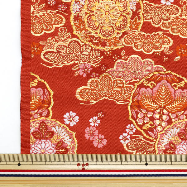 [From quantity 5] Fabric 『Gold Brocade Asuka Gorge 4 Red 1215-10733]