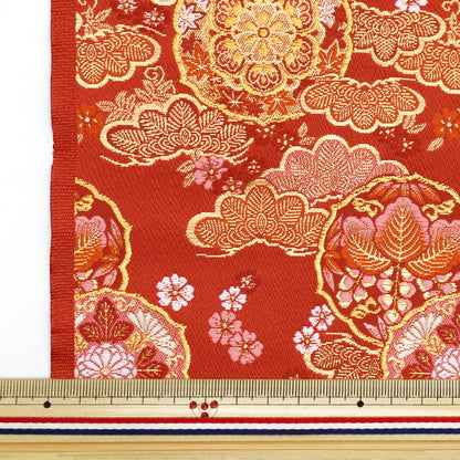 [From quantity 5] Fabric 『Gold Brocade Asuka Gorge 4 Red 1215-10733]