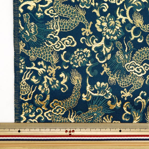 [From quantity 5] Fabric 『Gold Brocade Rinpa's famous crack 2 deep green 269-7383]