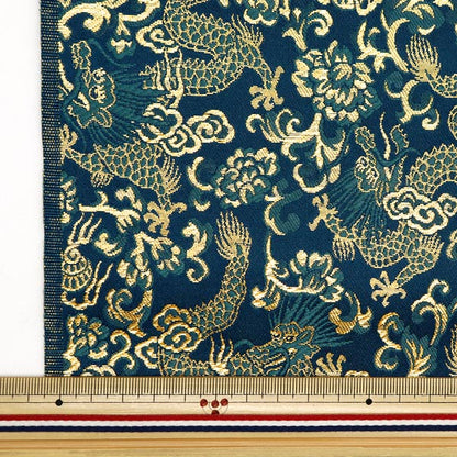 [From quantity 5] Fabric 『Gold Brocade Rinpa's famous crack 2 deep green 269-7383]