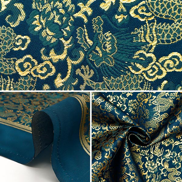 [From quantity 5] Fabric 『Gold Brocade Rinpa's famous crack 2 deep green 269-7383]