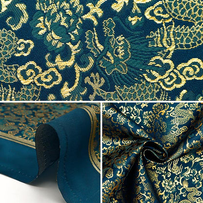 [From quantity 5] Fabric 『Gold Brocade Rinpa's famous crack 2 deep green 269-7383]