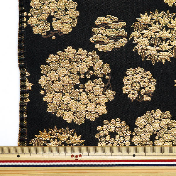 [From quantity 5] Fabric 『Gold Brocade Rinpa's famous crack 2 black 2-11111]