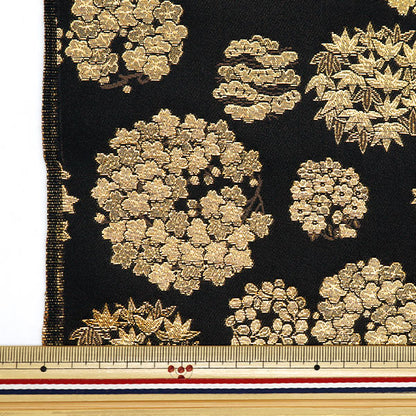 [From quantity 5] Fabric 『Gold Brocade Rinpa's famous crack 2 black 2-11111]