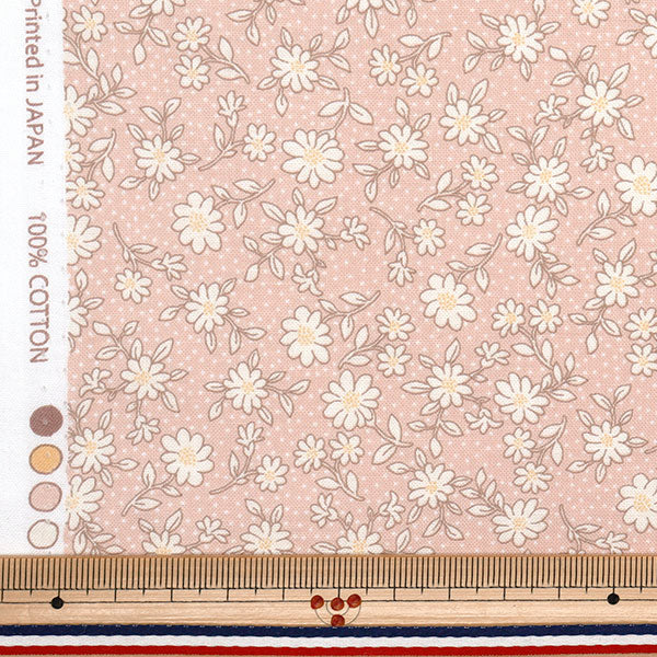 [Quantity starting from 5] Fabric 『Scare Print Homy Sister Lined Floral Pattern Peach HS10502-A"