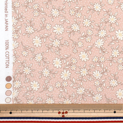 [Quantity starting from 5] Fabric 『Scare Print Homy Sister Lined Floral Pattern Peach HS10502-A"