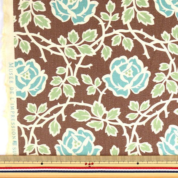 [数量从5开始] 织物 “ Mufan Sharting Rose Pattern Brown” Yuwa Ariwa射击