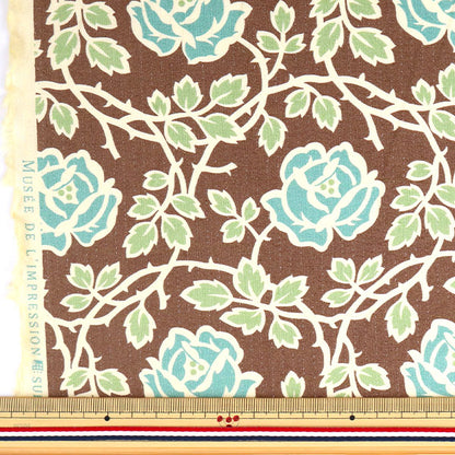 [数量从5开始] 织物 “ Mufan Sharting Rose Pattern Brown” Yuwa Ariwa射击